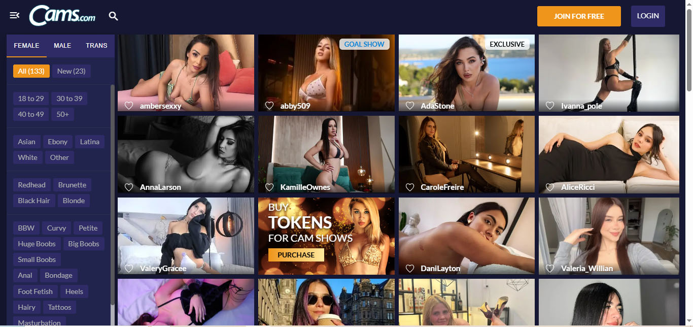 Cams.com adult streaming site